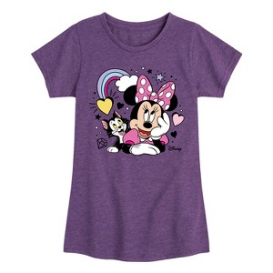 Girls' - Disney - Minnie With Figaro Fitted Short Sleeve Graphic T-Shirt - 1 of 4