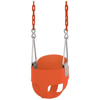 Machrus Swingan High Back Full Bucket Toddler & Baby Swing with Vinyl Coated Chain - Orange