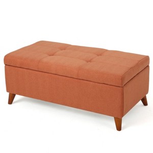 NicBex Modern 38" Storage Bench Wood Accent Stool with Button Tufted for Entryway and Living Room - 1 of 4