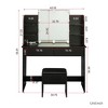 NicBex Vanity Desk with Mirror Dressing Table with 2 Drawers, 4 Open Shelves, Rectangular Makeup Table with 10-lamp Bulb for Bedroom - 2 of 4