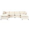136" Large U-Shape Modular Sectional Sofa with Solid Wood Frame, 2 Large Chaises, Removable Ottomans - 3 of 4
