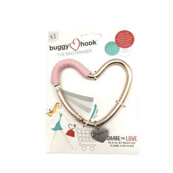 Kidco Stroller Heart Hook - Rose Gold/Pink Leather