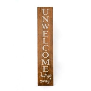 39" Halloween “Unwelcome" Porch Sign, Natural Color - 1 of 4