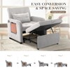 COLAMY Sleeper Chair, Fabric Sofa Bed with USB, Table, Pillow, Adjustable Back, for Dorm or Bedroom – Dark Grey - 4 of 4