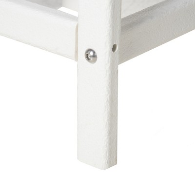 Outsunny White HDPE Plastic Square Patio Side Table