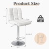 Wooakway Set of 2 Adjustable Bar Stools,360° Swivel Counter Stool with Layered Footrest,Height Adjustable PU Leather Swivel Barstool - 4 of 4