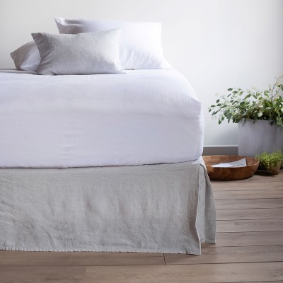 Pebble Heather French Linen Lumbar Throw Pillow