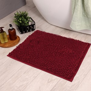 Unique Bargains Bathroom Rug Mat Non-Slip Chenille Shaggy 15.75"x23.62"x1.06" - 1 of 4