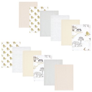 Luvable Friends Hudson Baby Flannel Burp Cloths 12pk Set - 1 of 2