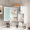 HDZNVF 30 inch Bathroom Wall Cabinet with Mirror, White - 4 of 4