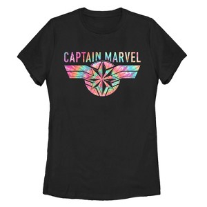 Women's Marvel Captain Marvel Tie-Dye Logo T-Shirt - 1 of 3