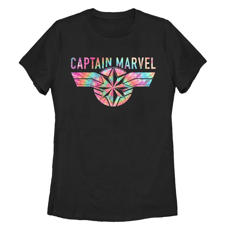 Women's Marvel Captain Marvel Tie-Dye Logo T-Shirt, 1 of 4