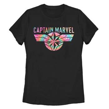 Women's Marvel Captain Marvel Tie-Dye Logo T-Shirt