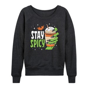 Women's - Instant Message - Fall Lightweight French Terry Wide Neck Long Sleeve Shirt - 1 of 4