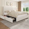 Upholstered Platform Bed Frame with Storage Drawers – Corduroy Tufted Headboard - 2 of 4