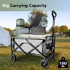 Bestier Collapsible Wagon Carts, Utility Beach Wagon for Outdoor Garden with Adjustable 90° Handle, 65L Heavy-Duty Folding Wagon 180lbs Capacity - 3 of 4