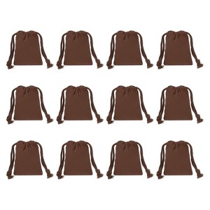 Unique Bargains 100% Cotton Reusable Washable Dust Drawstring Bag 12 Pcs - 1 of 4