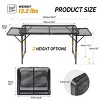 SEVOBAL Folding Portable Picnic Camping Table Small Lightweight with 2 Wing Panels Carry Handle Outdoor Grill Table RV Picnic, Black, 64"*8"*57.5" - 3 of 4