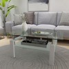 CENGHU Rectangle Glass Coffee Table, Clear Tea Table, Modern Side Center Table for Living Room, Dining Room, Bedroom - 2 of 4