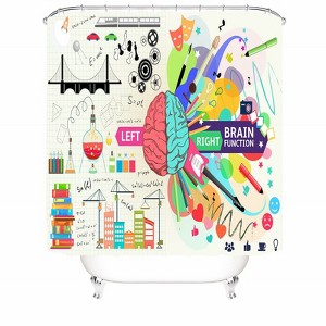 The Function Of The Brain Shower Curtains for Bathroom Waterproof Fabric Bath Curtain Durable Soft Stylish Bathroom Decor 72x72 Inch - 1 of 1