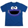 Sesame Street Mecha Cookie Monster Face Kids T Shirt For Youth, Royal - 2 of 4