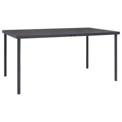 vidaXL Patio Dining Table Anthracite 59.1 in.x35.4 in.x29.1 in. Steel