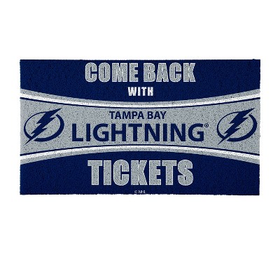 Evergreen Come Back with Tickets Tampa Bay Lightning 28" x 16" Woven PVC Indoor Outdoor Doormat