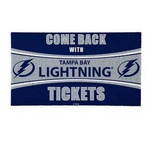 Evergreen Come Back with Tickets Tampa Bay Lightning 28" x 16" Woven PVC Indoor Outdoor Doormat - 1 of 4