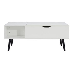 FONTOI 39" Lift Top Rectangle Coffee Table with Hidden Compartment, Side Table for Living Room Bedroom Office, White, 19.7"*17"*39.6" - 1 of 4