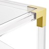 55 Downing Street Hanna Modern Cast Acrylic Square Coffee Table 40" Wide Clear Gold Tempered Glass Tabletop for Living Room Bedroom Bedside Entryway - 3 of 4