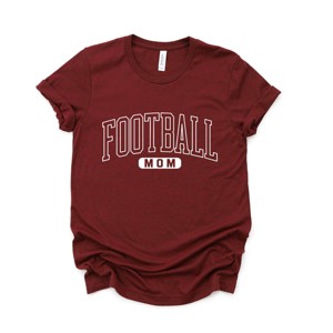 Simply Sage Market Football Mom Block Short Sleeve Tee - 2XL - Maroon - 1 of 4