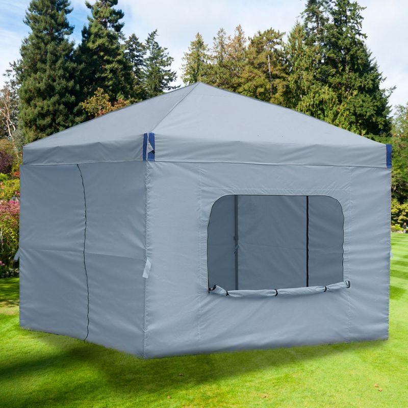 Aoodor Canopy Sidewall Replacement with 2 Side Zipper and Windows for 10' x 10' Pop Up Canopy Tent (Sidewall Only), 3 of 8