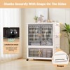 Wardrobe Closet, Stackable Storage Cabinet, Clothes Cabinet with Doors, Wheels and Hanging Rods for Home Living Room - 4 of 4