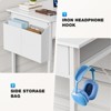 CAVINAS Home Office Desk Modern Writing Desk with 2 Storage Drawers, Side Storage Pocket and Hook for Study - 3 of 4