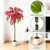 Bougainvillea Artificial Tree, 5FT Faux Planter Potted Fake Tree with Blooming Pink Flowers, Artificial Plants for Front Door Porch Patio - 2 of 4