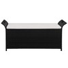 vidaXL Storage Bench with Cushion 54.3" Poly Rattan Black - 2 of 4