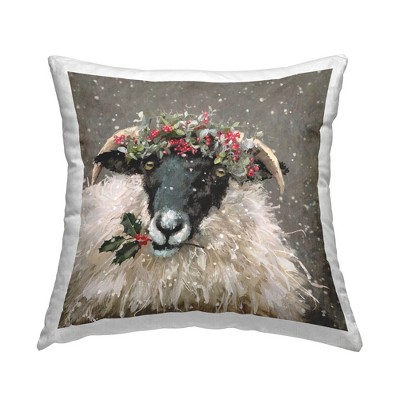 Stupell Industries Snowy Holiday Sheep Holly