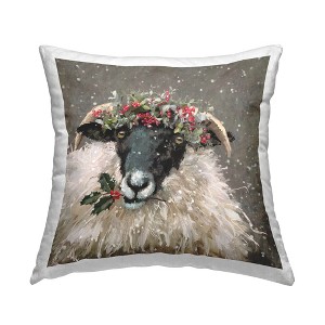 Stupell Industries Snowy Holiday Sheep Holly - 1 of 3