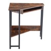Triangle Computer Desk, Corner Desk With Smooth Keyboard Tray, Storage Shelves, Dressing Table, Modern Compact Writing Workstation - 3 of 4