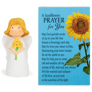 Dicksons Sunflower Yellow Prayer for You Angel 2.5 inch Resin Decorative Tabletop Figurine with Card - 1 of 2