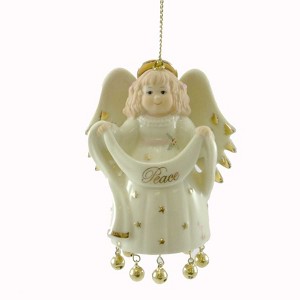 Holiday Ornament 3.25 In Ringing In Peace Lenox Christmas Angel Tree Ornaments - 1 of 2