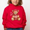 Valentine Teddy Bear Beanie - Toddler Hoodie - 3 of 4