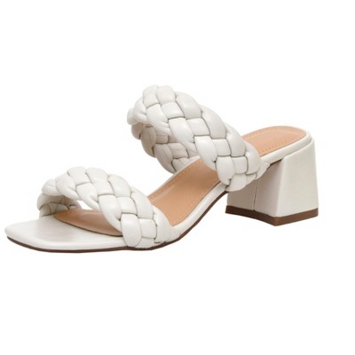 CUSHIONAIRE Women's Onyx braided Heel Sandal +Memory Foam, Wide Widths Available