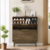 GlasFlength Shoe Racks 2 Flip Shoe Cabinet Shoe Organizer Long Shoe Rack FreeStanding Shoe Rack for Entryway, Brown, 31.5"*9.45"*37.4" - 3 of 4