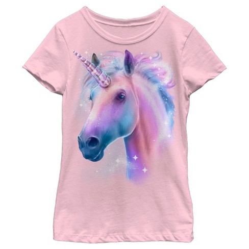 Girl's Lost Gods Magical Unicorn Sparkle T-Shirt - Light Pink - Small