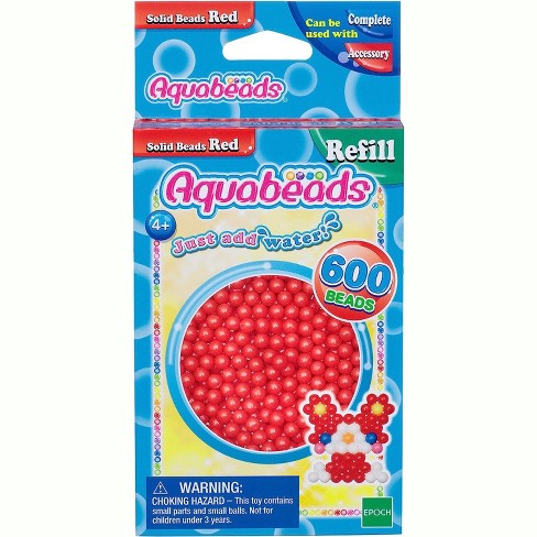 Aquabeads Solid Red Bead Pack, Arts & Crafts Bead Refill Kit for Children -  600 solid red beads