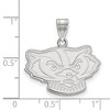 Black Bow Jewelry 14k White Gold Wisconsin Badgers NCAA Medium Pendant - 2 of 3