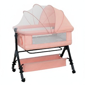 Foalom Baby Bassinet 3 in 1 Baby Bassinet Bedside Sleeper, Easy Assemble Amd Folding Portable Baby Cradle - 1 of 4