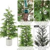 2 Pack 3FT Faux Evergreen in White Pots,UV Resistant Decorative Potted Pine - 4 of 4