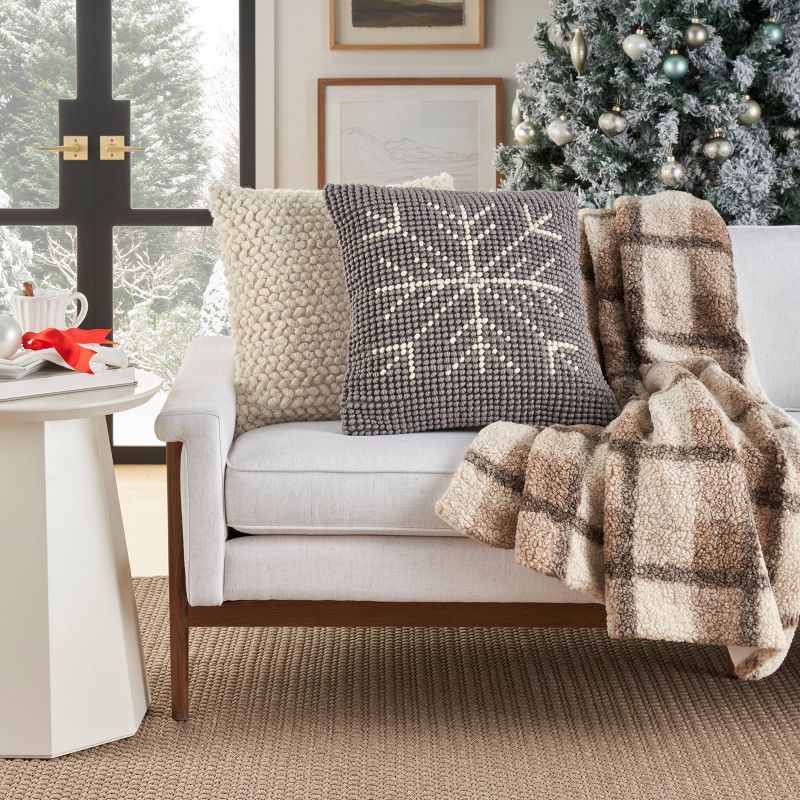 20"x20" Oversize Holiday Loop Snowflake Indoor Square Throw Pillow - Mina Victory, 5 of 10